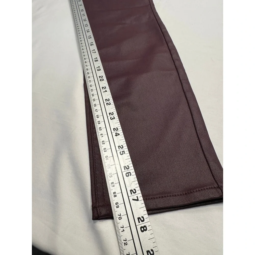 White House Black Market Coated Skinny Pants High Rise 8S Black Cherry Burg NEW